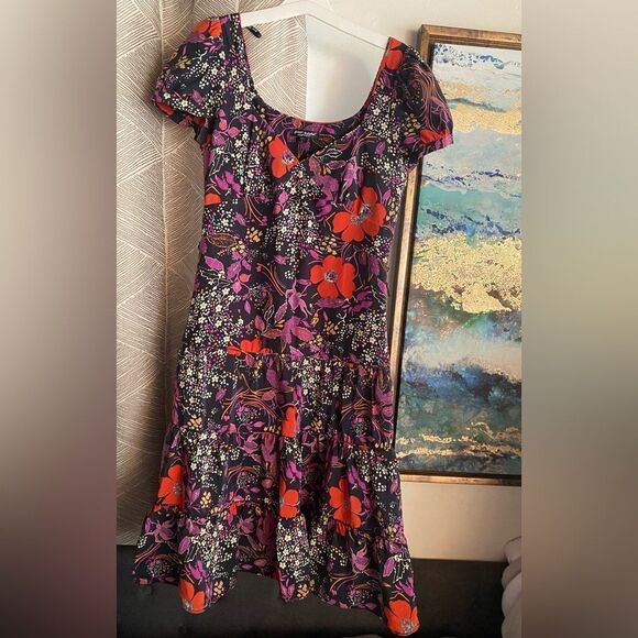Betsey Johnson Mid Dress Size Small Multicolored Floral Print Lined Vintage - Picture 12 of 12